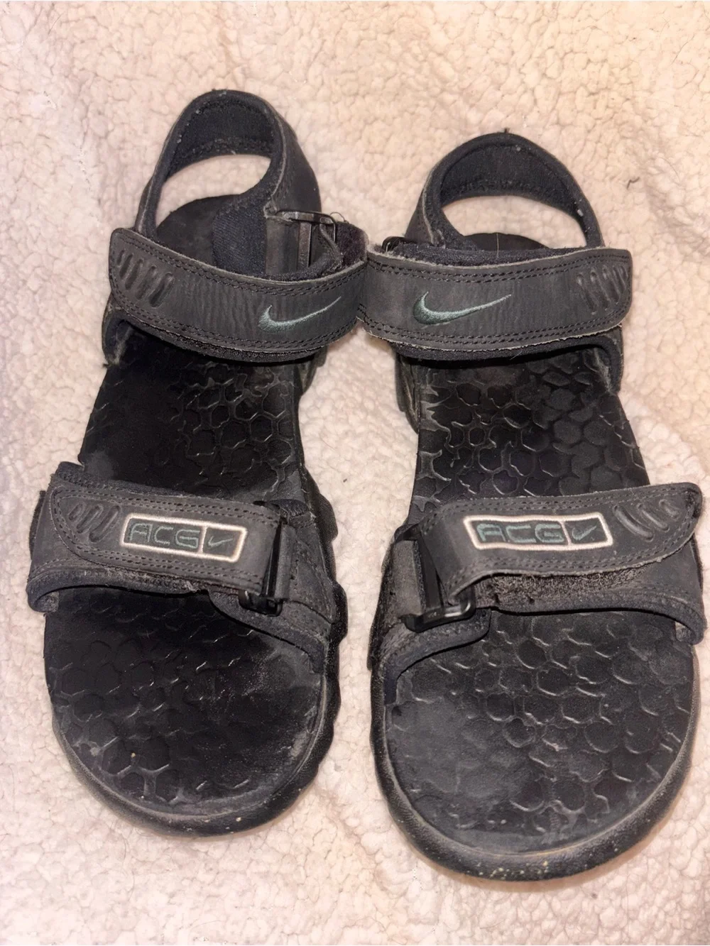 Vintage Nike ACG Men’s Black Trail Hiking Sport Sandals Adjustable Size 9 US